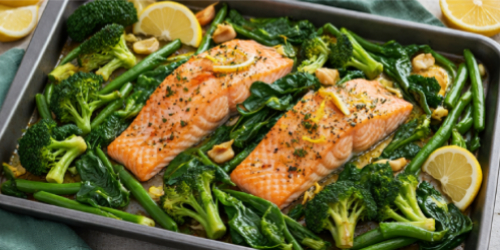 Salmon & Greens Tray Bake