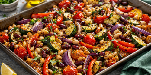 Mixed Bean & Veg Tray Bake