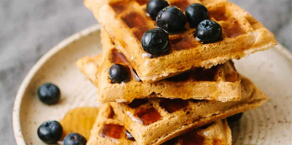 Waffles, Blueberries and Maple Syrup