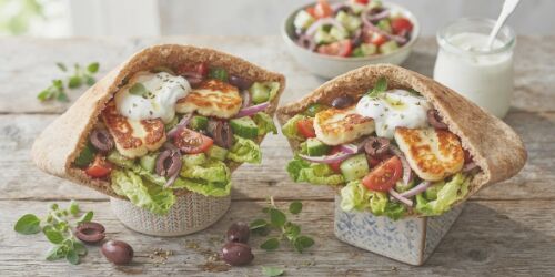 Halloumi & Greek Salad Pittas