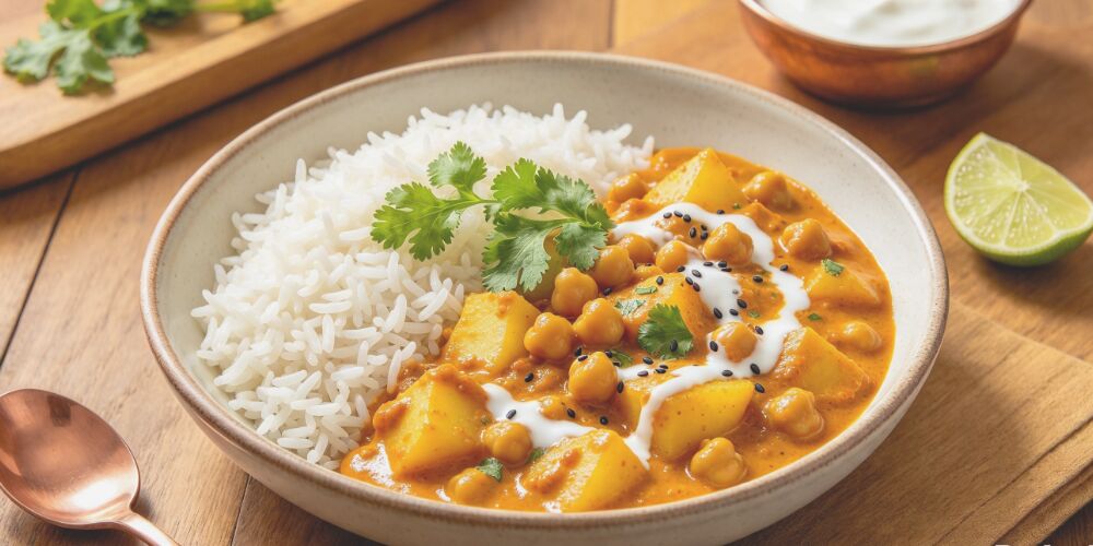Chickpea & Potato Curry with Rice